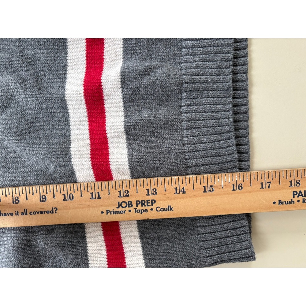 IZOD‎ Sweater Pullover 1/4 Zip Boys XS (4/5) Blue Gray Red White Logo Preppy - Picture 4 of 7